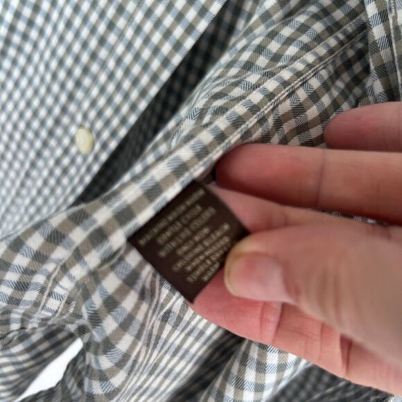 Tasso Elba Plaid Long Sleeve 100% Cotton Button Front Shirt Size Large - Picture 7 of 9